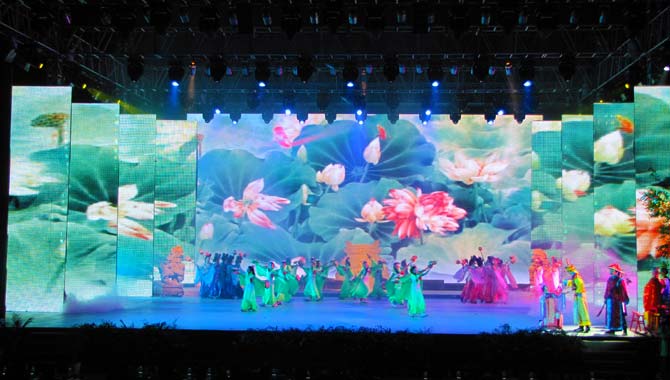An LED Background Display Is Used On Stage
