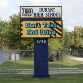 Durant High School LED Sign