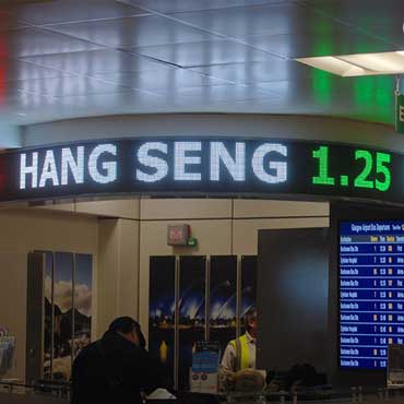 LED Stock Ticker Display Hang Seng Information