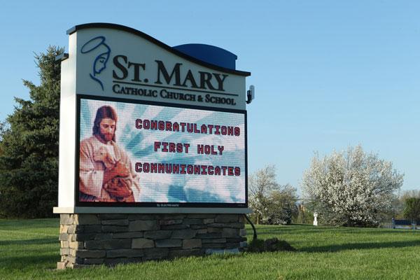 LED Sign In The School