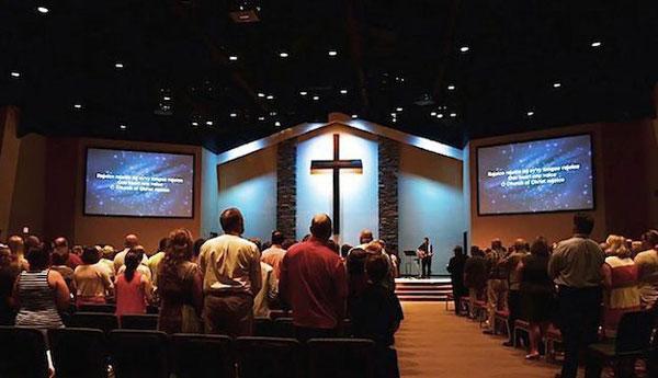 People Are Praying In The Church