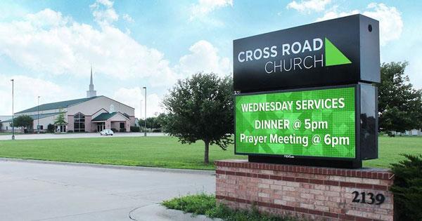 Cross Road LED Church Sign