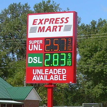 Scrolling Gas Price Signage